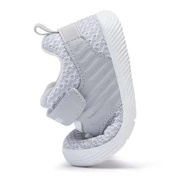 BMCiTYBM Baby Shoes Boy Girl Walking Shoes Breathable Sneakers Infant First Walker Shoes 6 9 12 15 18 24 Months Grey Size 12-18 Months Infant