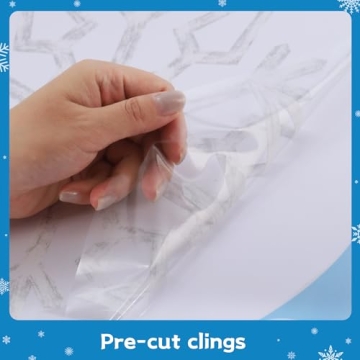Snowflake Window Clings for Christmas - 8 Sheets