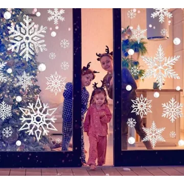 Snowflake Window Clings for Christmas - 8 Sheets