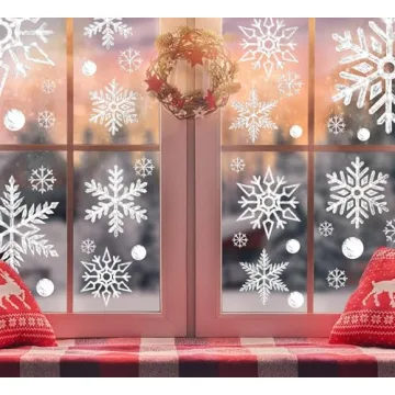 Snowflake Window Clings for Christmas - 8 Sheets