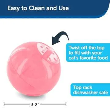 PetSafe Slimcat Feeder Ball - Interactive Game for Your Cat - Fill with Food and Treats - Pink