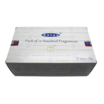 Set of 12 Satya Variety Incense Sticks for Relaxation