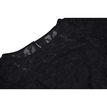 Nemidor Women's Scooped Neckline Floral lace Top Plus Size Cocktail Party Midi Dress