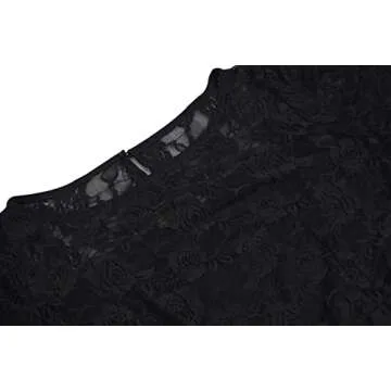 Nemidor Women's Scooped Neckline Floral lace Top Plus Size Cocktail Party Midi Dress