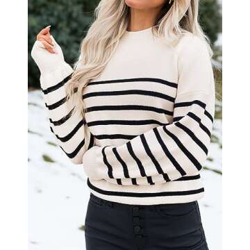 ZESICA Women's Turtleneck Lantern Sleeve Sweater