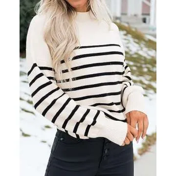 ZESICA Women's Turtleneck Lantern Sleeve Sweater