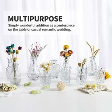 Glass Bud Vase Set of 12 for Weddings and Home Decor
