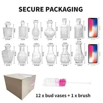 Glass Bud Vase Set of 12 for Weddings and Home Decor