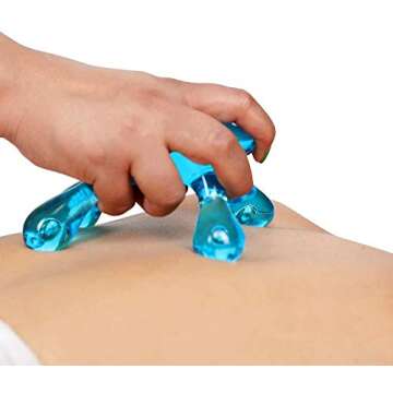 HealthAndYoga Palm Urchin Massage Tool - Easy Palm Fit - 4-Legged Massage Knobs for Gentle Massage