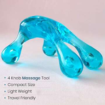 HealthAndYoga Palm Urchin Massage Tool - Easy Palm Fit - 4-Legged Massage Knobs for Gentle Massage