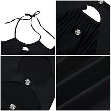 Amiblvowa Hollow Out Dress for Women Sexy Y2k Halter Neck Bodycon Mini Dresses Cut Out Club Party Short Dress Summer Streetwear