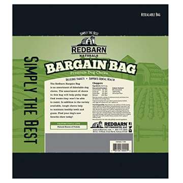 Redbarn All-Natural Bargain Bag Variety Pack of Premium Dog Chews - Grain-Free Dental Treats for All...