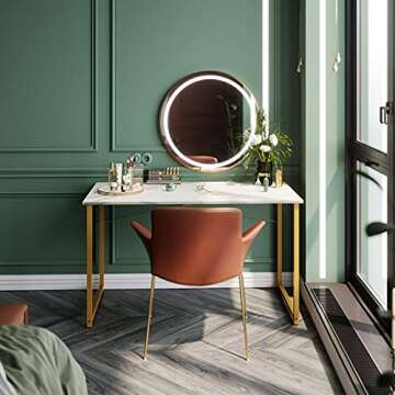 Coleshome 48 Inch Computer Desk, Modern Simple Style Desk for Home Office, Study Student Writing Des...