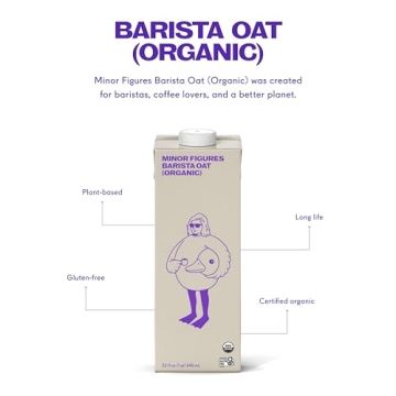Minor Figures Organic Oat Milk - Barista Quality - Vegan - 32 Oz - 6 Pack
