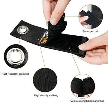 15PCS Heavy Duty Storage Straps Garage Organization Tool Organizers and Storage Fastening Straps Cord Wrap Keeper, Cable Straps for Cords, Hoses, Rope, RV, Boat, and Garage Storage and Organization