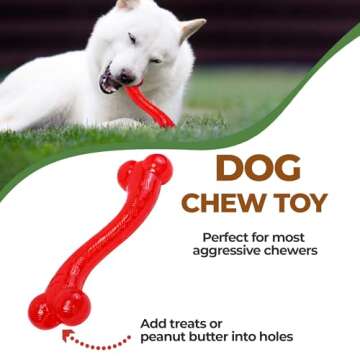 SPOT Play Strong S Bone - Durable TPR, Long Lasting Dog Chew for Aggressive Chewers, Hollow Center to Hide Treats, Virtually Indestructible Toy for Large Dogs & Puppies up to 90lbs - 12 inch