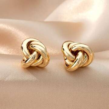 Chunky Knot Earrings - Extra Large Gold Statement Jewelry