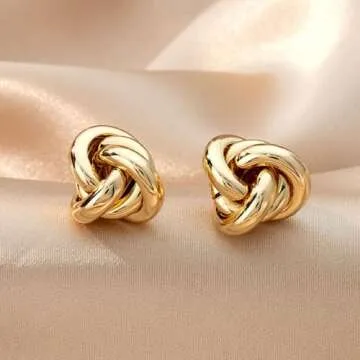 Chunky Knot Earrings - Extra Large Gold Statement Jewelry