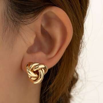 Chunky Knot Earrings - Extra Large Gold Statement Jewelry