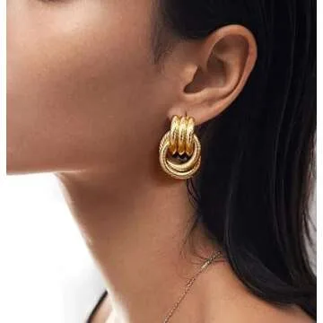 Chunky Knot Earrings - Extra Large Gold Statement Jewelry
