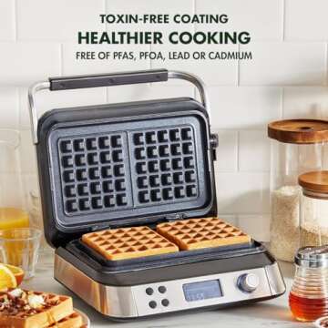GreenPan Healthy Ceramic Waffle Maker for Perfect Breakfasts