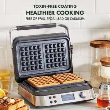 GreenPan Healthy Ceramic Waffle Maker for Perfect Breakfasts