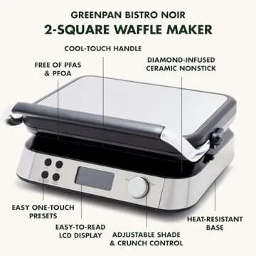 GreenPan Healthy Ceramic Waffle Maker for Perfect Breakfasts