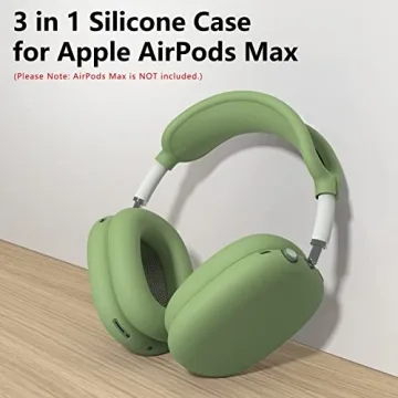 Silicone Case Cover for AirPods Max Headphones,Ear Pad Case Cover/Ear Cups Cover/Headband Cover for AirPods Max (USB-C/Lightning)(2024/2020),Accessories Silicone Protector for Apple AirPods Max, Green