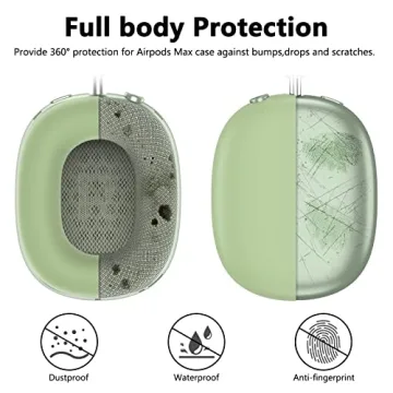 Silicone Case Cover for AirPods Max Headphones,Ear Pad Case Cover/Ear Cups Cover/Headband Cover for AirPods Max (USB-C/Lightning)(2024/2020),Accessories Silicone Protector for Apple AirPods Max, Green