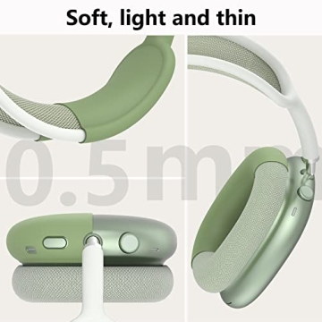 Silicone Case Cover for AirPods Max Headphones,Ear Pad Case Cover/Ear Cups Cover/Headband Cover for AirPods Max (USB-C/Lightning)(2024/2020),Accessories Silicone Protector for Apple AirPods Max, Green