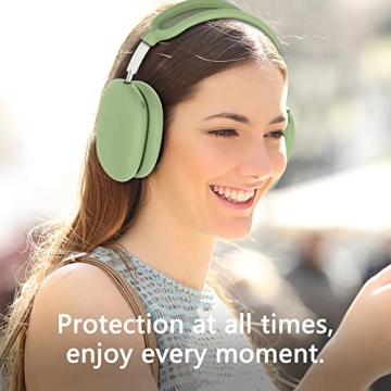 Silicone Case Cover for AirPods Max Headphones,Ear Pad Case Cover/Ear Cups Cover/Headband Cover for AirPods Max (USB-C/Lightning)(2024/2020),Accessories Silicone Protector for Apple AirPods Max, Green