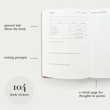 KUNITSA CO. Reading Journal for Avid Readers (104 reviews). Gift for Book Lovers. Review and Track Your Reading (Blush, Avid Reader Edition)