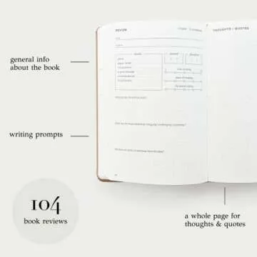 KUNITSA CO. Reading Journal for Avid Readers (104 reviews). Gift for Book Lovers. Review and Track Your Reading (Blush, Avid Reader Edition)