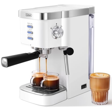 Gevi Espresso Machine 20 Bar High Pressure - Automatic Maker with Frother, Perfect Gift for Coffee L...