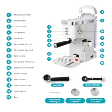 Gevi Espresso Machine 20 Bar High Pressure For Home