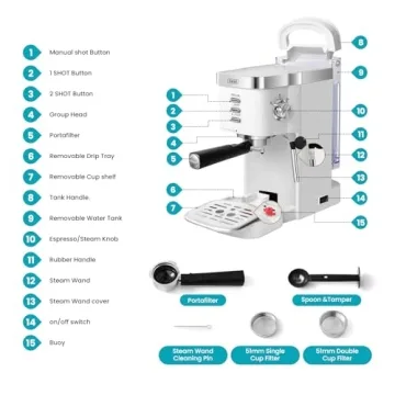 Gevi Espresso Machine 20 Bar High Pressure For Home