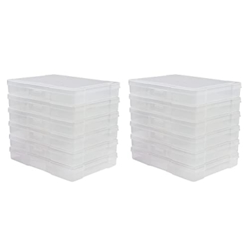 novelinks Transparent 5" x 7" Photo Storage Boxes - Clear Organizer Cases (12)