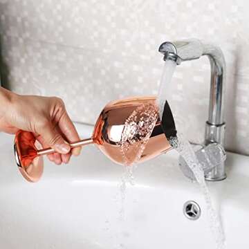 CANTONG Rose Gold Wine Glasses, Unbreakable Red Wine Glasses, Wine Glasses Set of 2