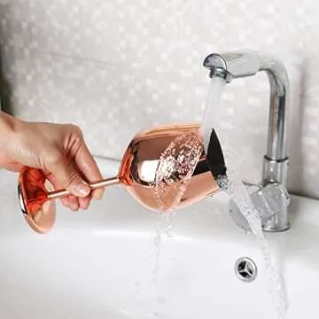 CANTONG Rose Gold Wine Glasses, Unbreakable Red Wine Glasses, Wine Glasses Set of 2