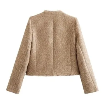 Stylish Hathne Women's Tweed Blazer with Pockets