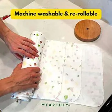 Earthly Co. Reusable Paper Towels - 10 Pack - Roll of Washable Cotton Cloth Paper Towels - Paperless Reusable Napkins Cloth Washable - Absorbent + Long Lasting - Zero Waste Products - (Lemon)