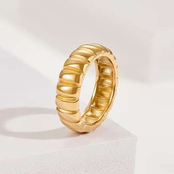Stylish AllenCOCO 14k Gold Plated Chunky Ring for Everyone
