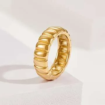 Stylish AllenCOCO 14k Gold Plated Chunky Ring for Everyone