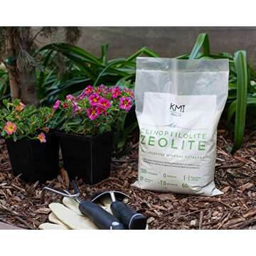 KMI Zeolite Powder, 100% Natural Soil Amendment for Farming, Gardening, Golf Courses, Turfgrass- US MESH- (5lb) Bag