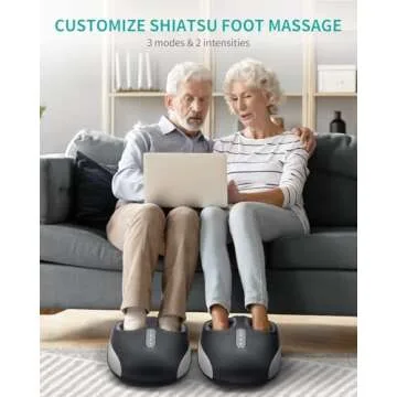 Nekteck Foot Massager Machine with Heat, Deep Kneading Shiatsu Foot Massager with Air Compression, Soothe Muscles, Multiple Massage Modes & Adjustable Intensity Christmas Gifts for Her & Him