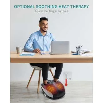 Nekteck Foot Massager Machine with Heat, Deep Kneading Shiatsu Foot Massager with Air Compression, Soothe Muscles, Multiple Massage Modes & Adjustable Intensity Christmas Gifts for Her & Him