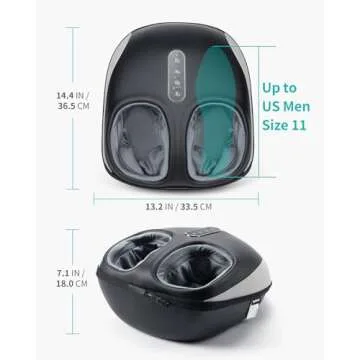 Nekteck Foot Massager Machine with Heat, Deep Kneading Shiatsu Foot Massager with Air Compression, Soothe Muscles, Multiple Massage Modes & Adjustable Intensity Christmas Gifts for Her & Him