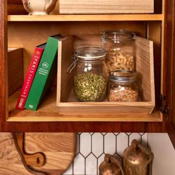 iDesign Renewable Paulownia Wood Collection Open Front Storage Bin, 11.46" x 8" x 10", Natural