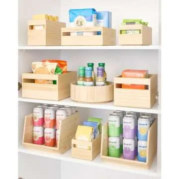 iDesign Renewable Paulownia Wood Collection Open Front Storage Bin, 11.46" x 8" x 10", Natural