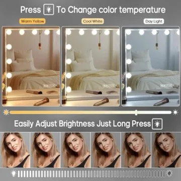 Fenair Vanity Mirror with Lights and Bluetooth Speaker